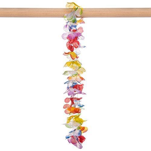 36 pack Premium Tropical Hawaiian Luau Flower Lei Necklaces - Tropical Multicolor Combo Party Set - by Haute Soiree