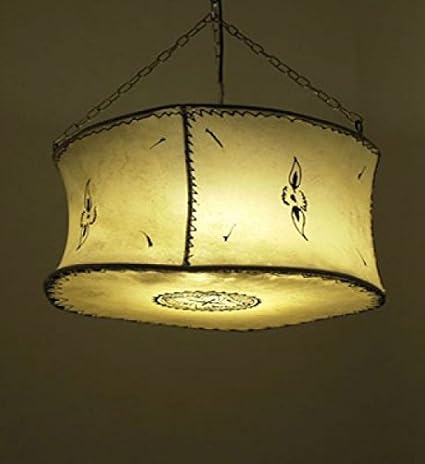 Saharashop Orientalische Deckenlampe Parabel Rund Leder Natur: Amazon