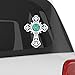 Vinyl Decal - Fancy Cross with Monogram for Yeti Tumblers Laptops Planners or Cars