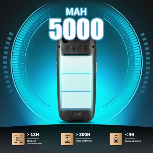 NETUM Android 11 Handheld Code Scanner Q500, 4+64GB Mobile Computer, Honeywell HS7 1D 2D Scan Engine, 4" Touch Screen with 23 Keys, IP67 Wi-Fi 4G BT NFC for Warehouse and Sale