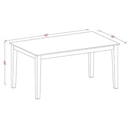 East West Furniture CAT-OAK-S Rectangular Dining