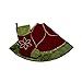 Valery Madelyn 48 inch Traditional Red Green Gold Christmas Tree Skirt with Flower Design,Themed with Christmas Ornaments (Not Included)