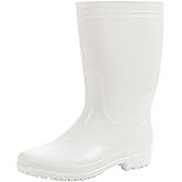 Comwarm Men's Mid-calf Rain Boots Waterproof Anti-Slip Black PVC Adult Outdoor Work Rubber Boots