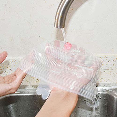 6Pcs Sizes Stretch Lids, Wenini Reusable Silicone Food and Bowl Covers, Seal Cover Lids, Keep Food Fresh Storage Cover (Clear)