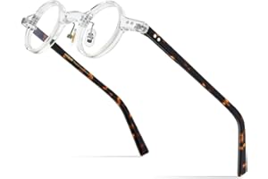 HEPIDEM Acetate Glasses Frame Men,Left Square Right Round Vintage Retro Optical Eyeglasses