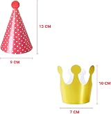 Jiosdo 11pk Birthday Party Hats Cone Paper Hats with Pom Poms for Kids Adults view 3