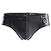 YUFEIDA Sexy Men's Mini Underwear Faux Leather Boxers Briefs Underpants Black (M)