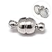 Pandahall 100 Sets Round Oval Brass Magnetic Clasps for Bracelet Making, Nickel Free, 11x5mm (Platinum)