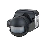 uxcell Motion Sensor Detector AC 110V-240V Outdoor Human Body Infrared Detector Security Automatic LED PIR Motion Sensor Switch Black