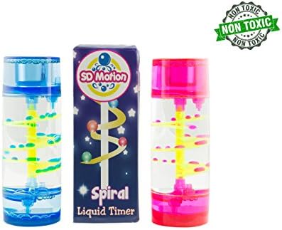 SD Motion - Spiral Liquid Bubbler Timer (Single Unit), Novelty &amp; Fun Fidget Toy, Calm &amp; Relaxing || Suitable for Autism Sensory Toys, ADHD, Anxiety (Red)