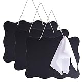 AUSTOR 3 Pack Chalkboard Sign 8x10 inch Double Sided Erasable Message Board with Hanging String and Cleaning Cloth for Wedding, Kitchen and Crafts