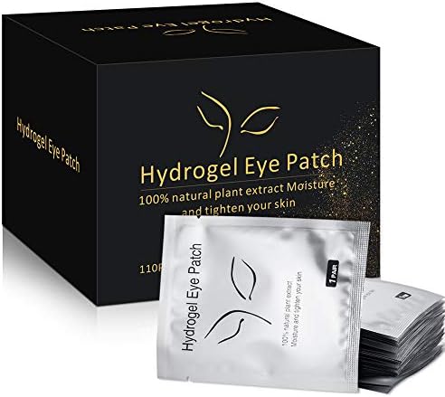 100 Pairs Under Eye Pads, Eyelash Extension Eye Pads, 100% Natural Hydrogel Eye Patch Lash Gel Pad for Eyelash Extensions supplies, Beauty Makeup Eye Mask Kit