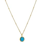 ArixGlvm Turquoise Necklace for Women, 18K Gold Plated Necklace for Turquoise Pendant Jewelry, Adjustable Dainty Necklace for Women