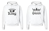 FASCIINO Matching His & Hers Couple Hooded Sweatshirt Set - King and Queen Crowns