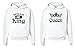 FASCIINO Matching His & Hers Couple Hooded Sweatshirt Set - King and Queen Crowns