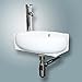 Sliverylake Bathroom Corner Sink Wall Mounted Sink White Porcelain Ceramic Vessel Sink and Faucet Combo