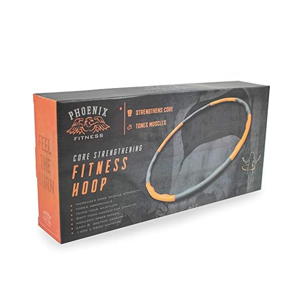 Phoenix Fitness Weighted Hula Hoops for Adults Fitness & Weight Loss Fitness Hula Hoop Ring Core Strength & Exercise 8…