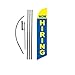 Now Hiring Flag Advertising Feather Banner Swooper Flag Sign with Flag Pole Kit and Ground Stake