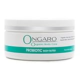 Ongaro Organic Body Butter with Probiotic Technology, Organic Aloe Vera, Apple Stem Cells, and Peptides; Restores, Softens, and Moisturizes Dry Skin, Fresh Clean Scent; 8oz