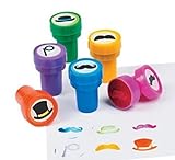 24 Moustache Theme Stampers - Mustache Party Favors