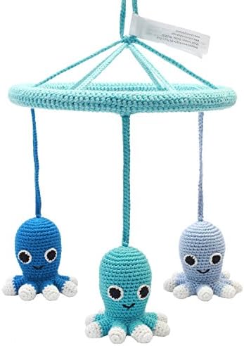 Handmade Crocheted Baby Mobile Kraken Blue