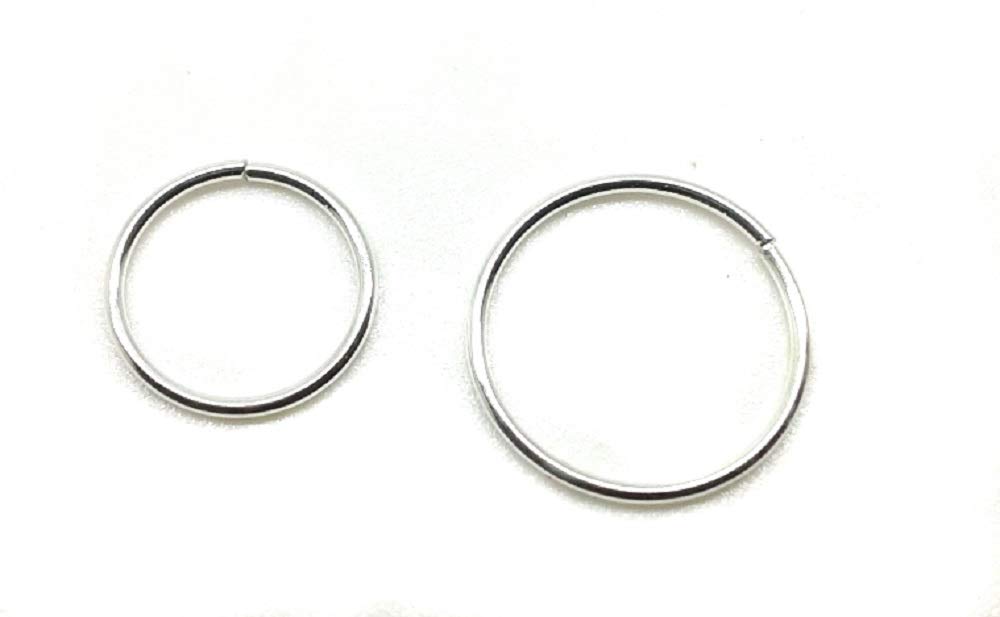 Jewellerymine-uk 2 x Sterling Silver Nose Rings 925 Sterling Silver Nose Ring Hoop Septum tragus Rings helix Cartiilage Rook Earrings jewellery