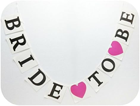 Shreeji Decoration Bridal Party Wedding Bride to be Banner (Black and Pink Heart)