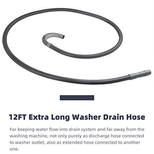 HOSOM 12FT Universal Washing Machine Drain Hose with Clamp, Compatible