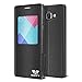 A5 Case, SAVFY Window View Stand Premium Protective PU Leather Cover Case for Samsung Galaxy A5 2016 - Black