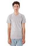 American Apparel Men Fine Jersey Crewneck Pocket T-Shirt Size L Heather Grey