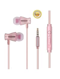 Auriculares con micrófono en los oídos con micrófono controlador de graves profundos estéreo con aislamiento de ruido para smartphones, tabletas y más, 2 colores