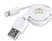 PNET High Quality MFI Certified and Tested Retractable Lightning Cable to USB Apple iPhone 5 5s 5c 6 6 Plus iPod 7 iPad Mini iPad 4 iPad Air 3ft/1m Also Support IOS 8.1 Good as Travel And Car Cable