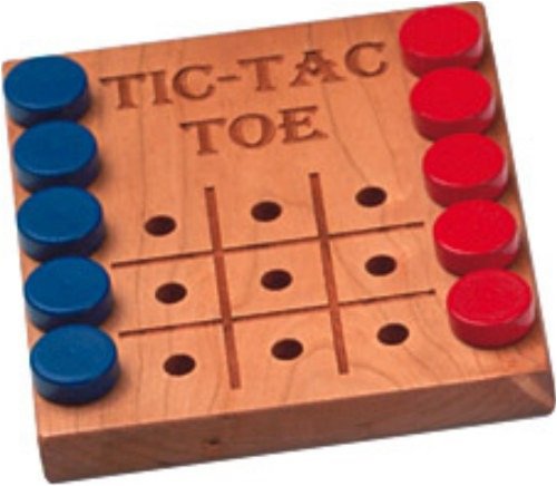 Deluxe Cherry Tic-Tac-Toe Game - Made in USA