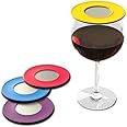 Drink Tops Ventilated Silicone Wine Glass Covers - Weighted Cover with Screen Allows Wine to Breathe - Outdoor Wine Glass Covers to Keep Particles Out - BPA Free - 4pk