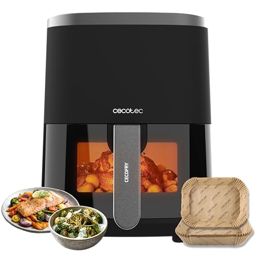 Freidora de Aire de 4L con Ventana Cecofry Fantastik Window 4000 Hot. 1400 W, 9 Modos, Control Táctil, Tecnología PerfectCook, 80-200ºC, Tiempo Ajustable, Air Fryer