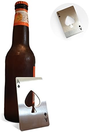 Chilled Glory Ace Playing Card Bottle Opener for Your Wallet, Stainless Steel; Pocket Size and Easily Opens Beer, Soda Pop, or Your Favorite Drink