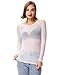 Kate Kasin Women's Long Sleeve Mesh Top, Sexy Sheer Blouse, Bussiness Casual Layering Shirts Ivory XL