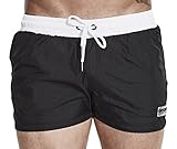 Funycell Men's Swim Trunks Beach Shorts with Pockets Black US S