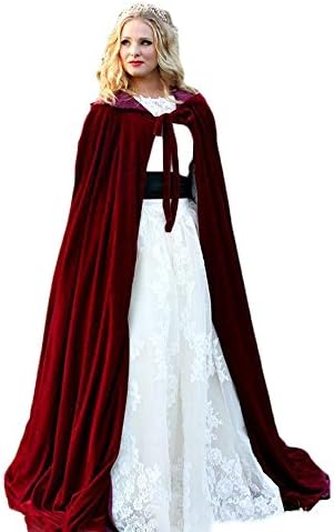 Dressart Red Velvet Winter Women Wrap Cape Fur Wedding Coat Jacket for Bridal
