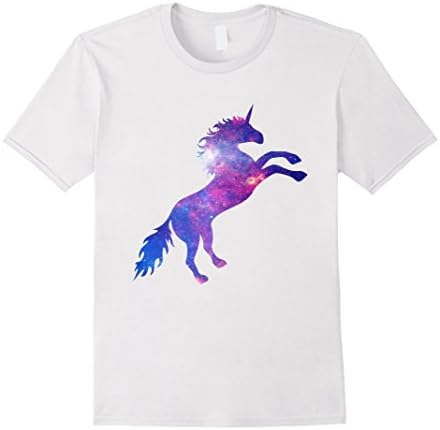 Mens Unicorn Galaxy T-Shirt Space Design Graphic Tee Shirts Small White