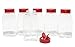 Baire Bottles 16 oz Empty Clear Plastic Spice Jars with Shaker Lids 6 Pk Sifter Shaker Holes Pour Open Sides Sealed for Freshness Liners BPA Free Waterproof Labels USA (Red Flapper Lid, Damask Labels)