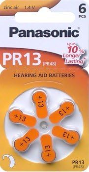 Panasonic PR13 Zinc Air batteries for hearing aids type 13, 1.4V, hearing aid batteries, 10 packs (60 batteries) orange - Image 3