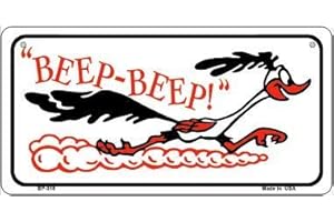 Beep Beep Roadrunner Novelty Metal Bicycle Plate BP-318