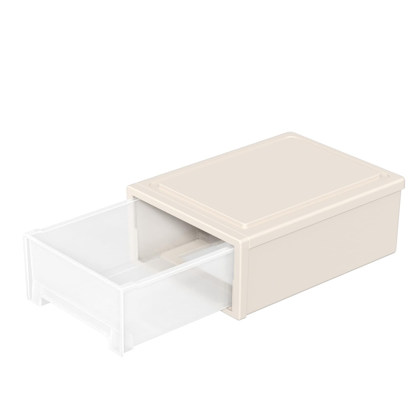 Qqbine 13 Litre Clear Stacking Storage Drawer Unit Plastic Frontbox, 1 Pack