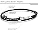 FIBO STEEL 4mm Stainless Steel Braided Leather Necklace for Men Women Rope Chain, 16-30 inches
