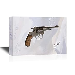 Canvas Wall Art - Hand Gun - Gallery Wrap Modern Home Art | Ready to Hang - 12x18 inches