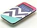 Bastex Note 2 Case, Heavy Duty Unique Flip Stand Case with Card Holder, Split Pink/Teal Color Chevron Design for Samsung Galaxy Note 2 N7100