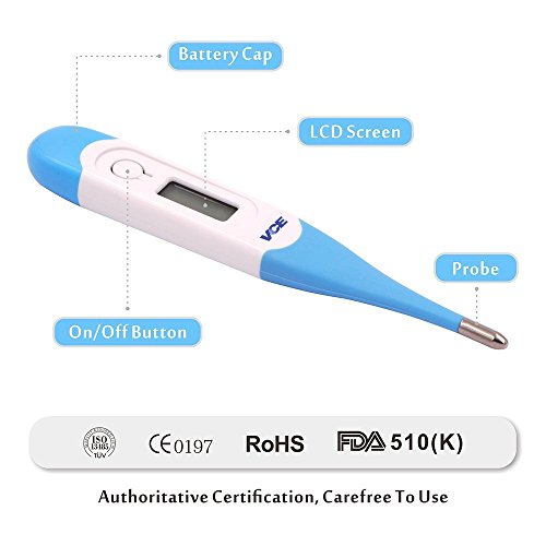 image for VCE 2-PACK Digital Medical Thermometer Fast 15 Seconds Reading for Ora