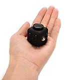 FidgetKool 1pcs Pressure Relief Fidget Toys Dice Cube Relieves Stress and Anxiety for Children and Adults Add and ADHD Toys Gifts Black