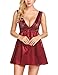 Oheetu Women Sexy Babydoll Dress Lace Negligee Lingerie Satin Chemise